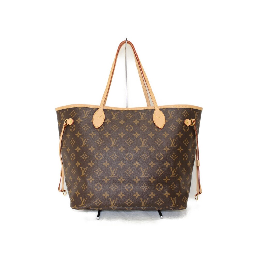 Louis Vuitton Monogram Red Canvas LV Neverfull Brown Handbag Bag Tote Cerise